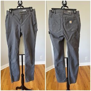 Carhartt Women's Rugged Flex relaxed fit canvas work pant size 4 Tall outdoor